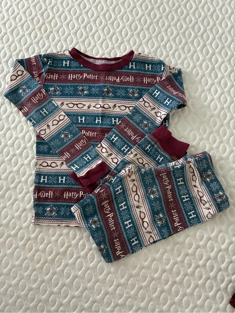 Harry Potter Kids Pajama Set in Teal and Burgundy